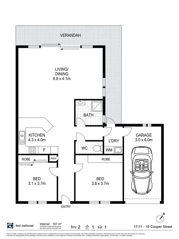 Floorplan of Homely unit listing, 17/11-19 Cooper Street, Byron Bay NSW 2481
