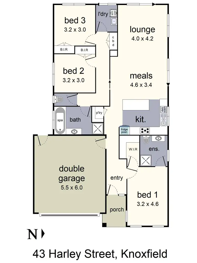 Floorplan of Homely house listing, 43 Harley Street, Knoxfield VIC 3180