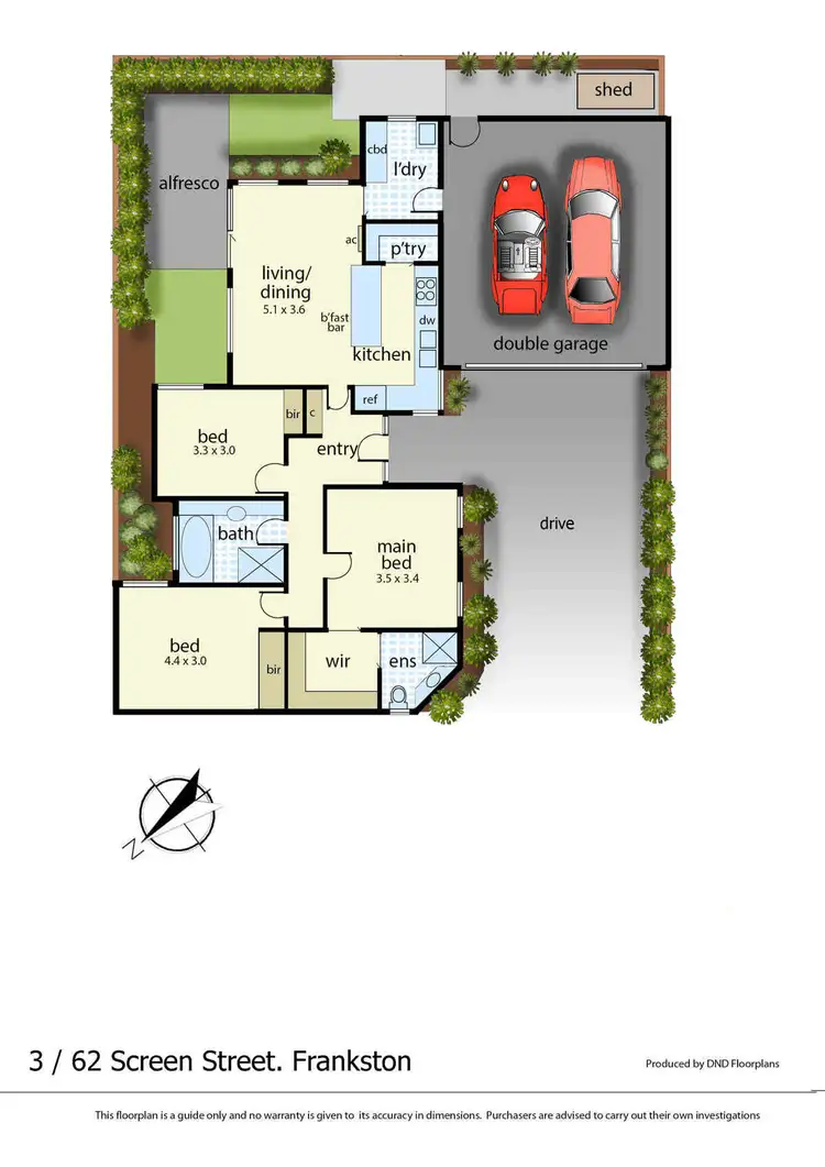 Floorplan of Homely townhouse listing, 3/62 Screen Street, Frankston VIC 3199