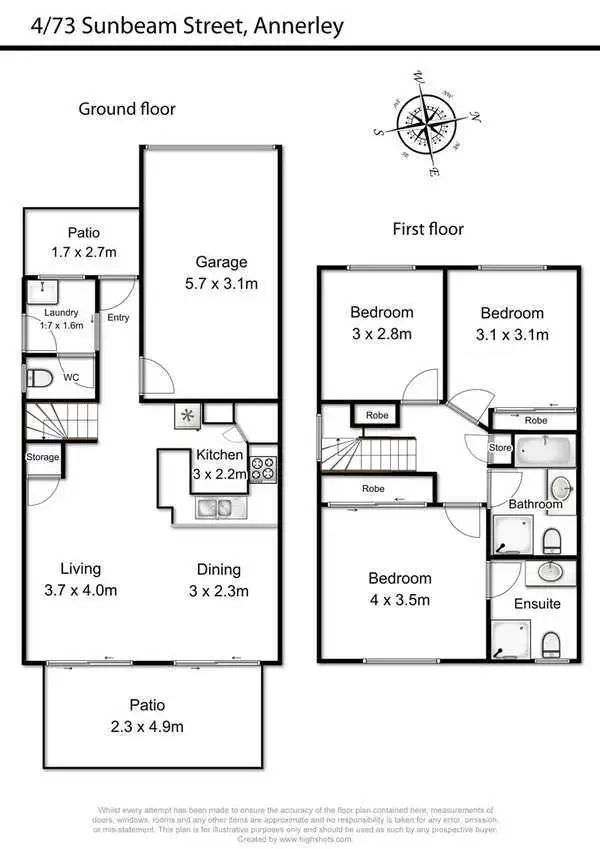 Floorplan of Homely townhouse listing, 4/73 Sunbeam Street, Annerley QLD 4103