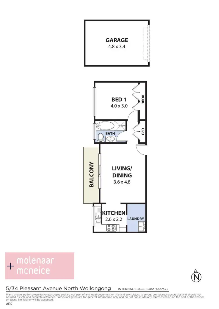 Floorplan of Homely apartment listing, 5/34 Pleasant Avenue, North Wollongong NSW 2500