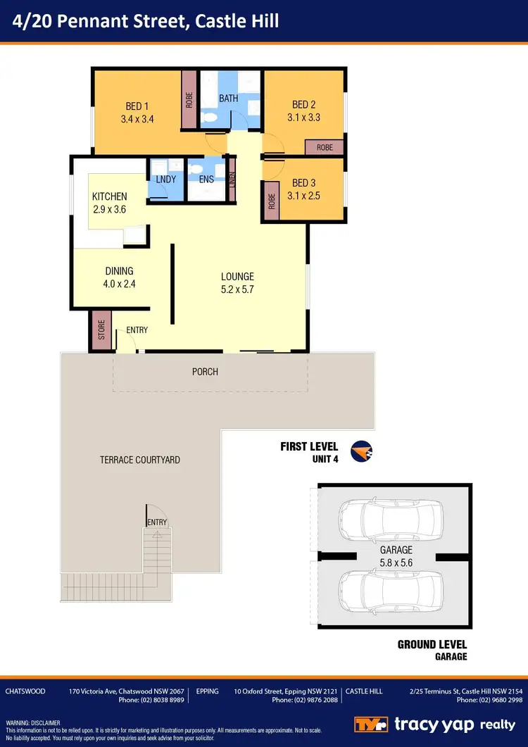 Floorplan of Homely villa listing, 4/20 Pennant Street, Castle Hill NSW 2154