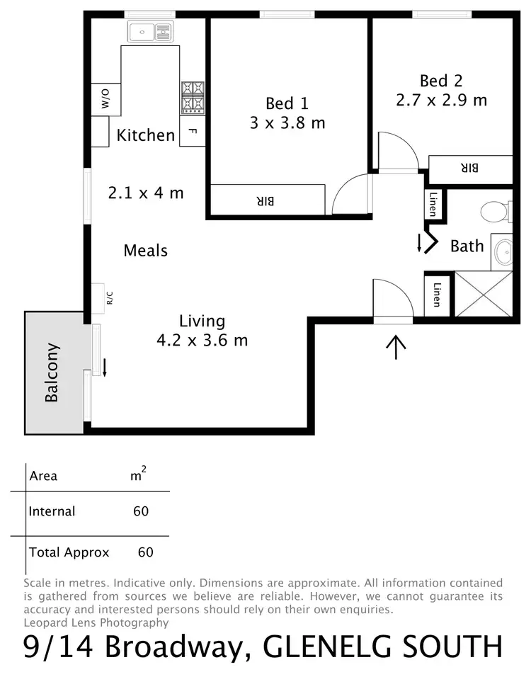 Floorplan of Homely unit listing, 9/14 Broadway, Glenelg South SA 5045
