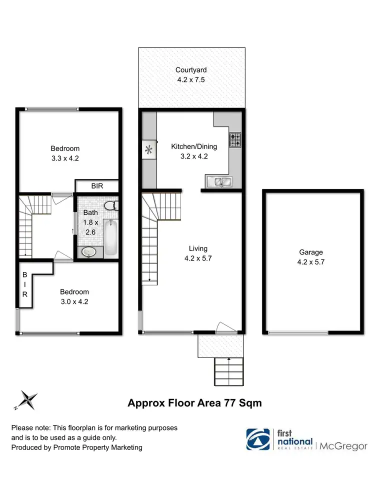 Floorplan of Homely unit listing, 3/1 Cleland Court, West Moonah TAS 7009