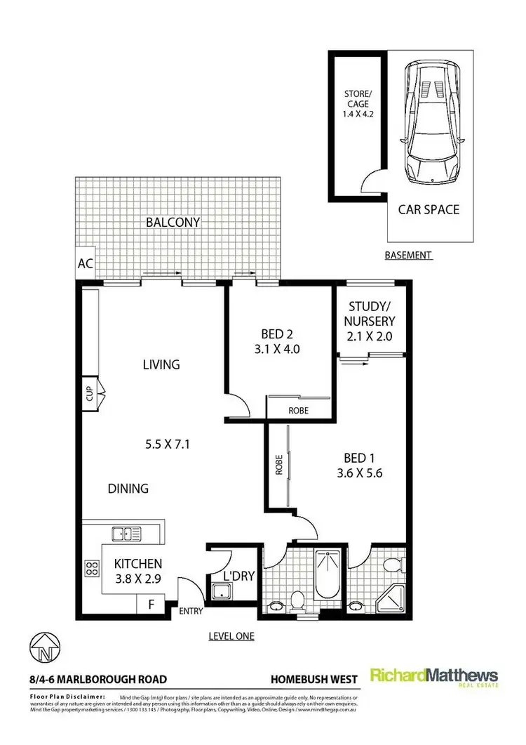 Floorplan of Homely apartment listing, 8/4-6 Marlborough Road, Homebush West NSW 2140