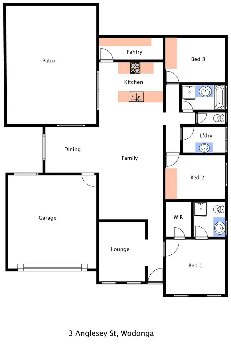 Floorplan of Homely house listing, 3 Anglesey Street, Wodonga VIC 3690