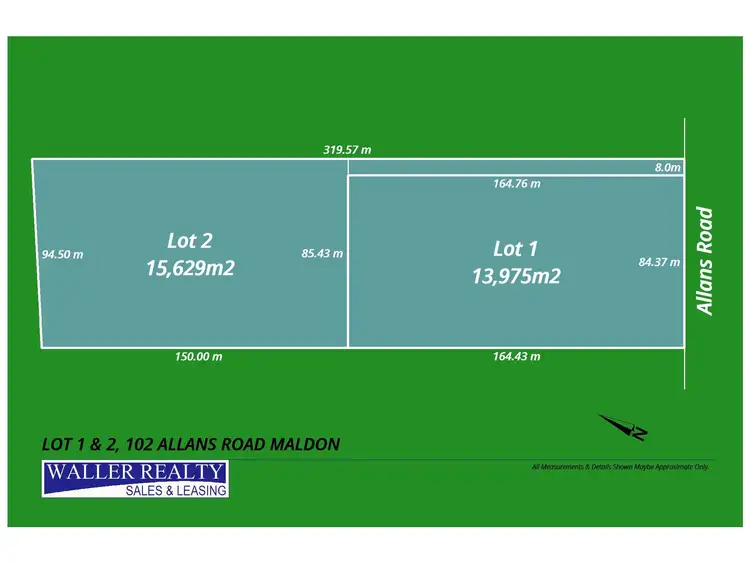 Floorplan of Homely land listing, LOT 1 & 2, 102 Allans Road, Maldon VIC 3463