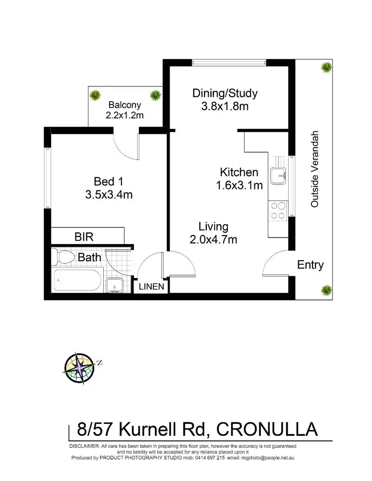 Floorplan of Homely apartment listing, 8/57 Kurnell Road, Cronulla NSW 2230