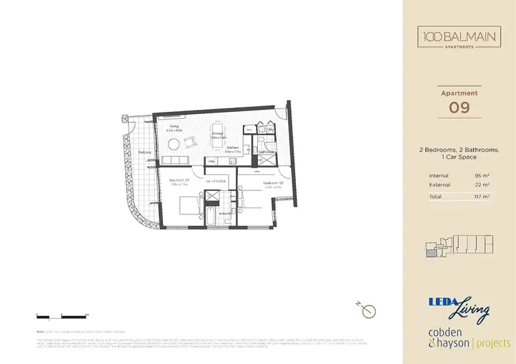 Floorplan of Homely apartment listing, 9/100 Reynolds Street, Balmain NSW 2041