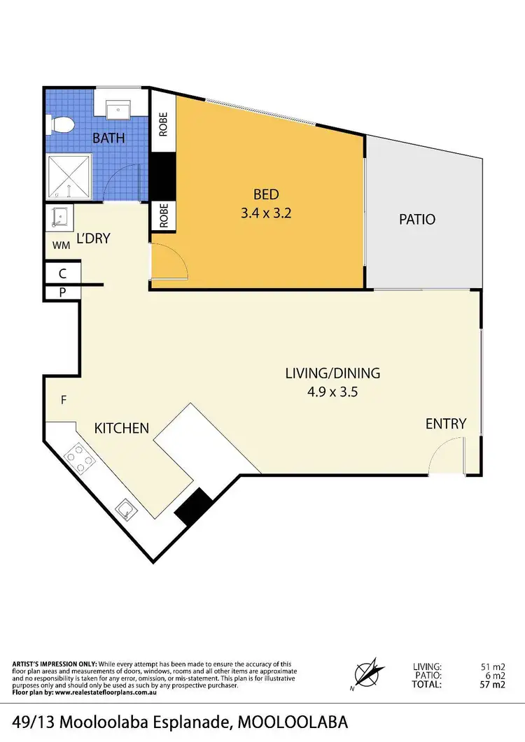Floorplan of Homely unit listing, 49/13 Mooloolaba Esplanade, Mooloolaba QLD 4557