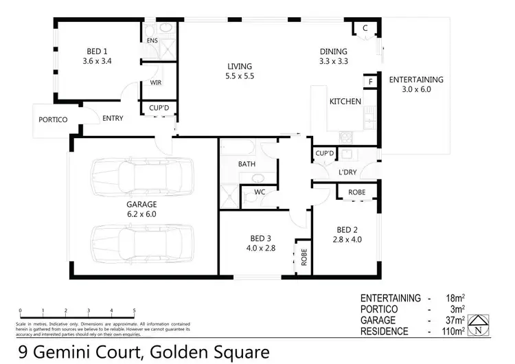Floorplan of Homely house listing, 9 Gemini Court, Golden Square VIC 3555