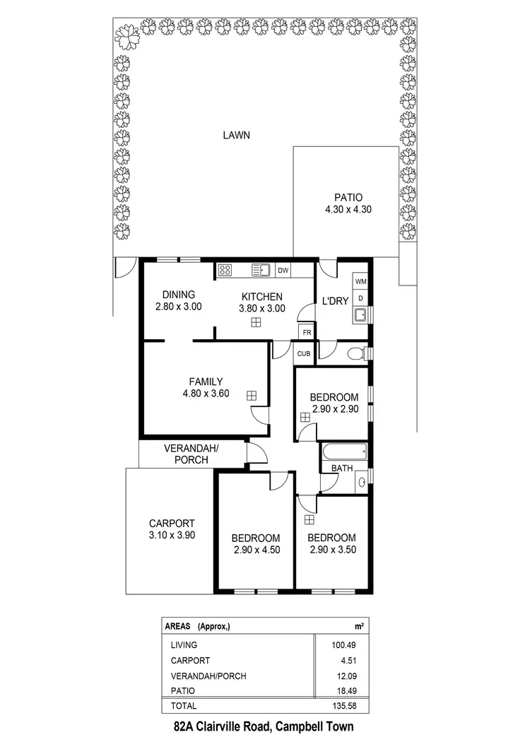 Floorplan of Homely house listing, 82A Clairville Road, Campbelltown SA 5074