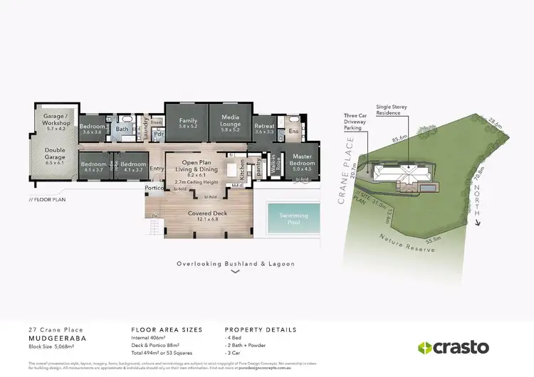 Floorplan of Homely house listing, 27 Crane Place, Mudgeeraba QLD 4213
