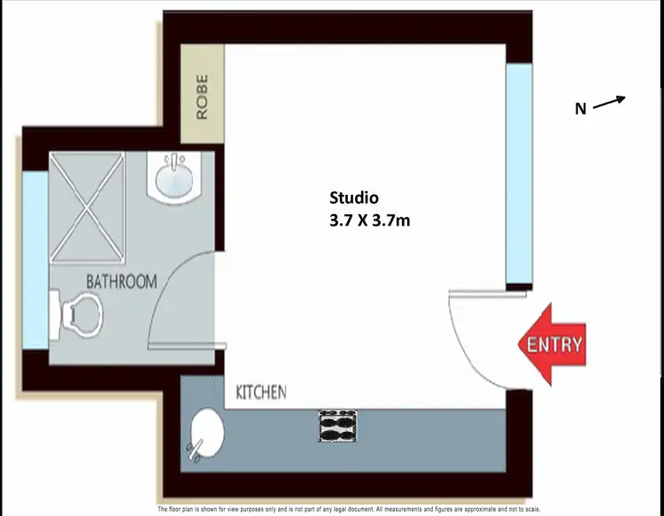 Floorplan of Homely studio listing, 40/19-23 Forbes Street, Woolloomooloo NSW 2011