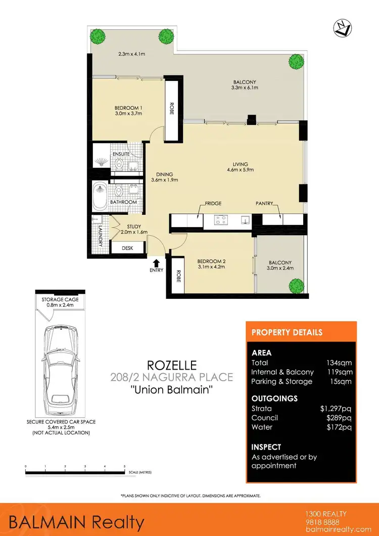 Floorplan of Homely apartment listing, 208/2 Nagurra Place, Rozelle NSW 2039