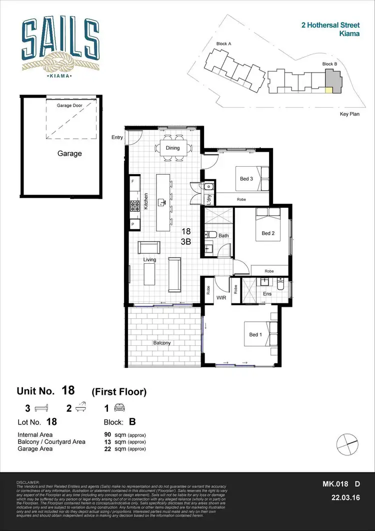Floorplan of Homely apartment listing, 18/2 Hothersal Street, Kiama NSW 2533