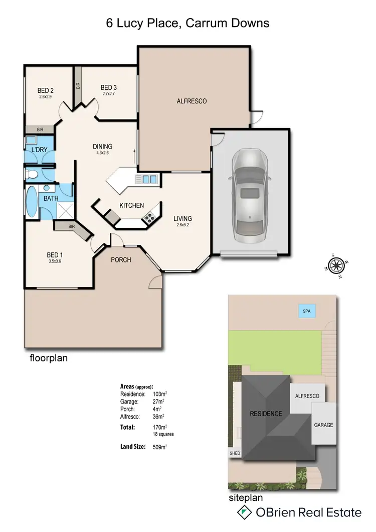 Floorplan of Homely house listing, 6 Lucy Place, Carrum Downs VIC 3201