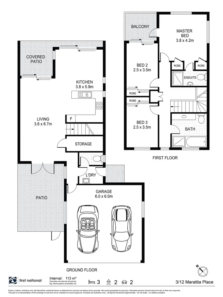 Floorplan of Homely unit listing, 3/12 Marattia Place, Suffolk Park NSW 2481