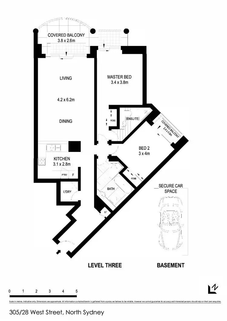 Floorplan of Homely apartment listing, 305/28 West Street, North Sydney NSW 2060
