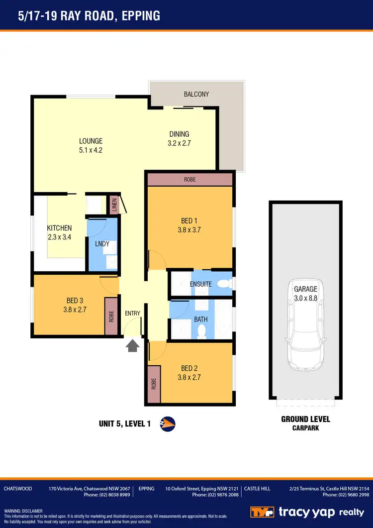 Floorplan of Homely apartment listing, 5/17-19 Ray Road, Epping NSW 2121