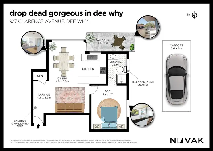 Floorplan of Homely apartment listing, 9/7 Clarence Avenue, Dee Why NSW 2099