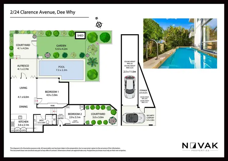 Floorplan of Homely apartment listing, 2/24 Clarence Avenue, Dee Why NSW 2099
