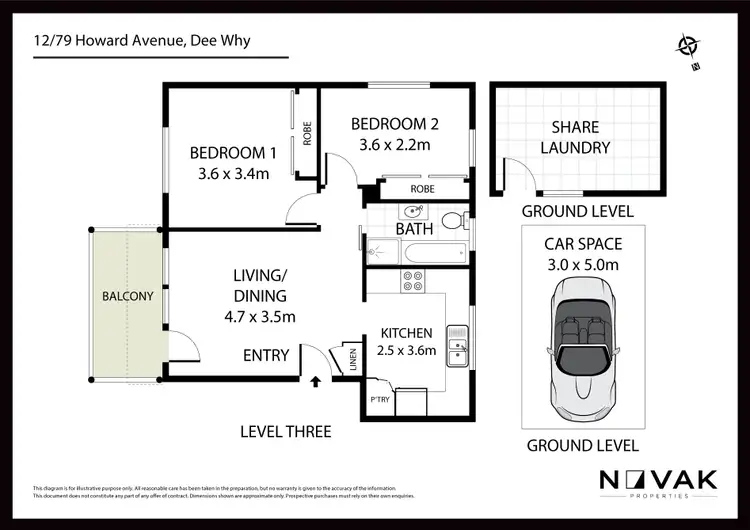 Floorplan of Homely apartment listing, 12/79 Howard Avenue, Dee Why NSW 2099