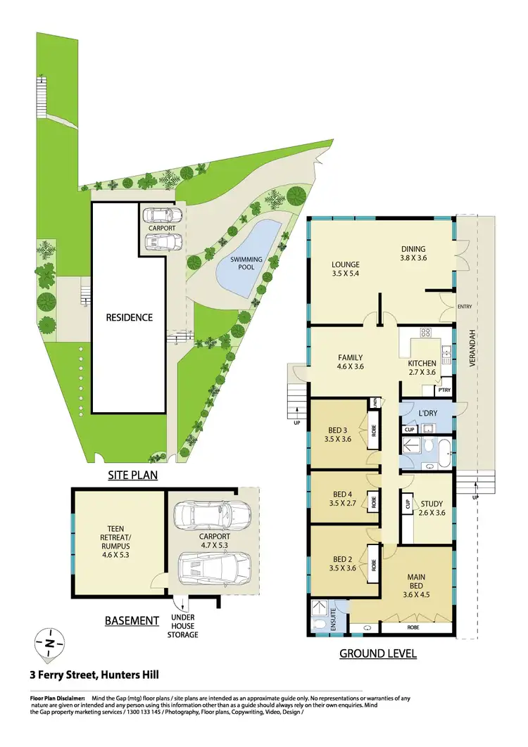 Floorplan of Homely house listing, 3 Ferry Street, Hunters Hill NSW 2110