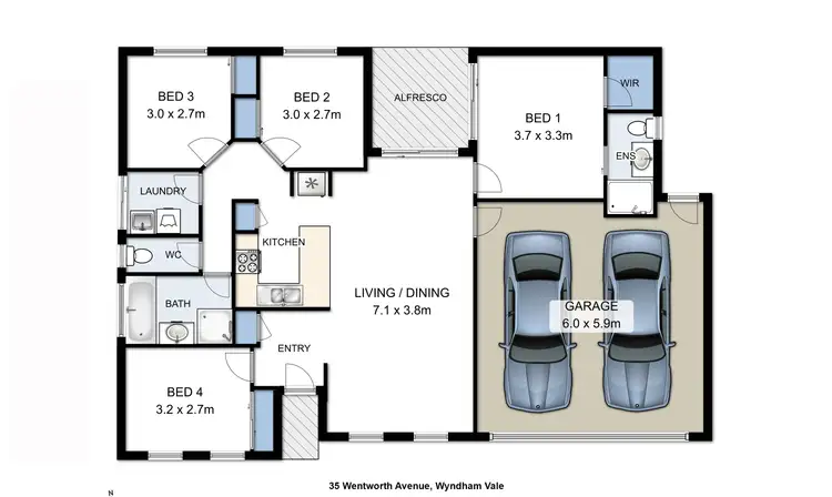 Floorplan of Homely house listing, 35 Wentworth Avenue, Wyndham Vale VIC 3024
