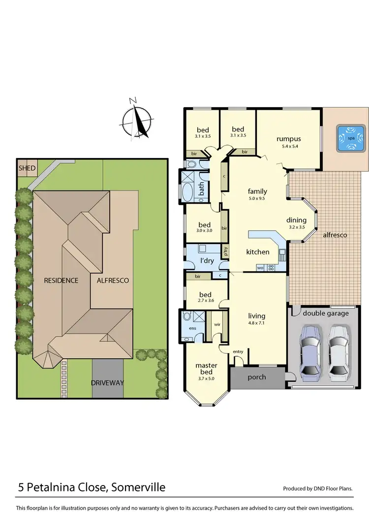 Floorplan of Homely house listing, 5 Petalnina Close, Somerville VIC 3912