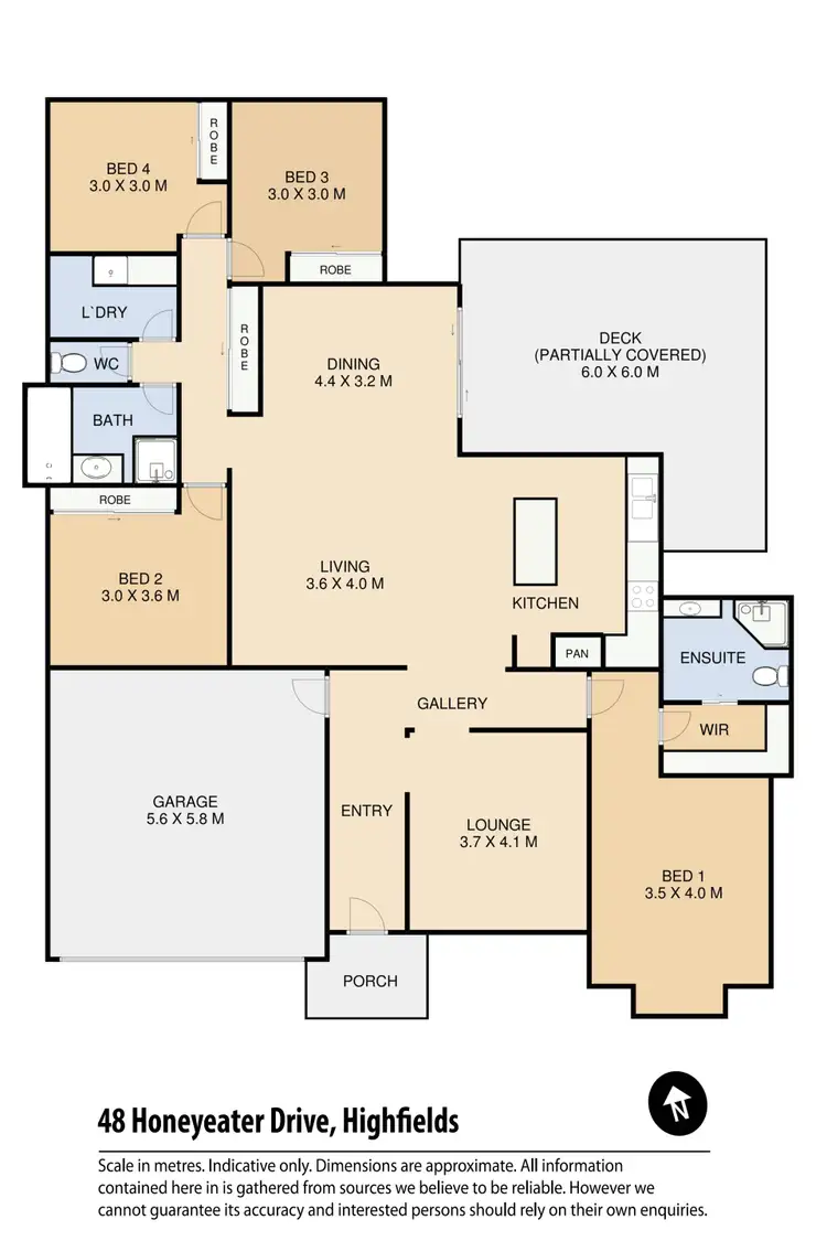 Floorplan of Homely house listing, 48 Honeyeater Drive, Highfields QLD 4352