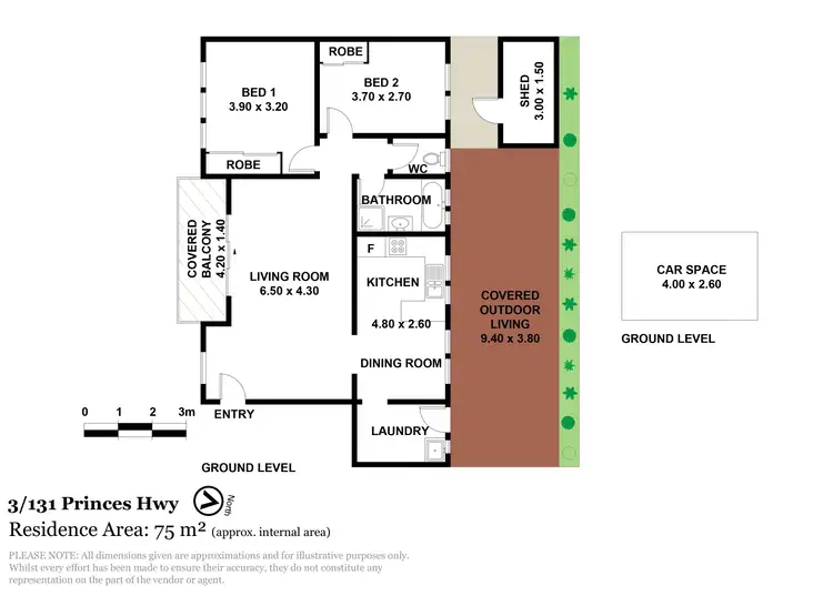 Floorplan of Homely unit listing, 3/131 Princes Highway, Corrimal NSW 2518