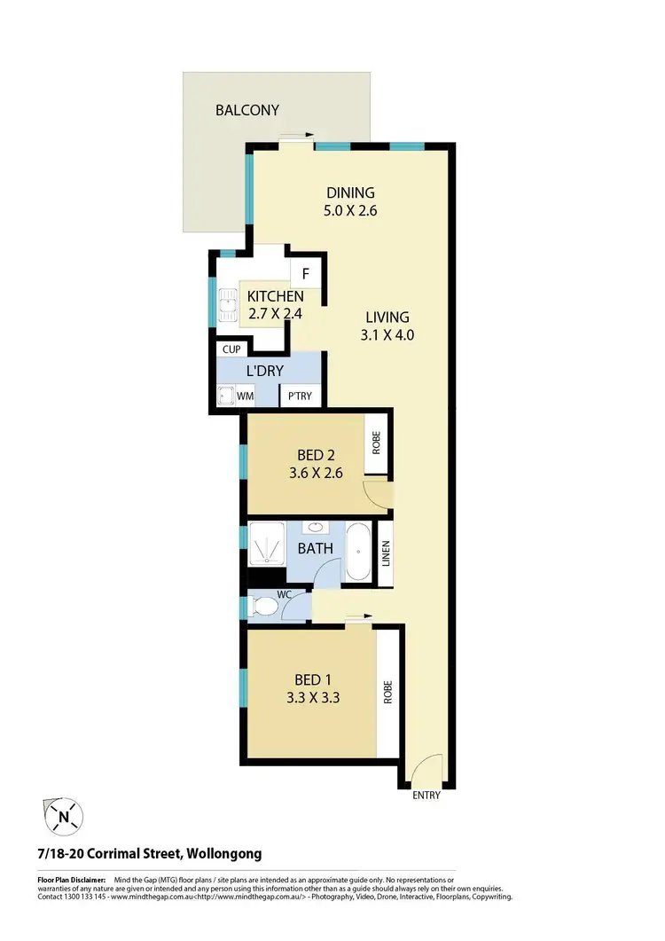 Floorplan of Homely apartment listing, 7/18-20 Corrimal Street, Wollongong NSW 2500