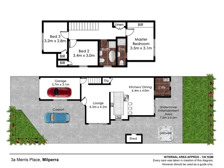 Floorplan of Homely semi-detached listing, 3A Merris Place, Milperra NSW 2214