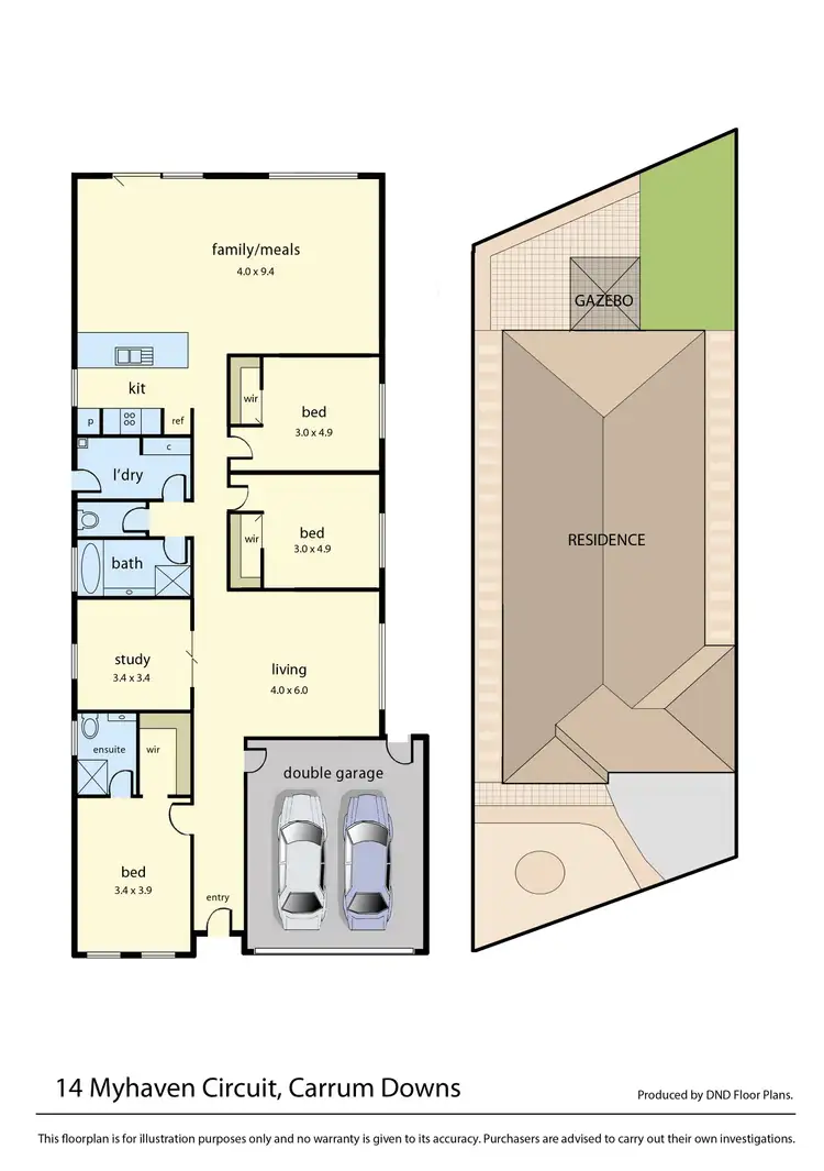 Floorplan of Homely house listing, 14 Myhaven Circuit, Carrum Downs VIC 3201