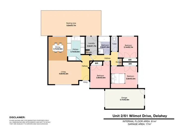 Floorplan of Homely unit listing, 2/61 Wilmot Drive, Delahey VIC 3037