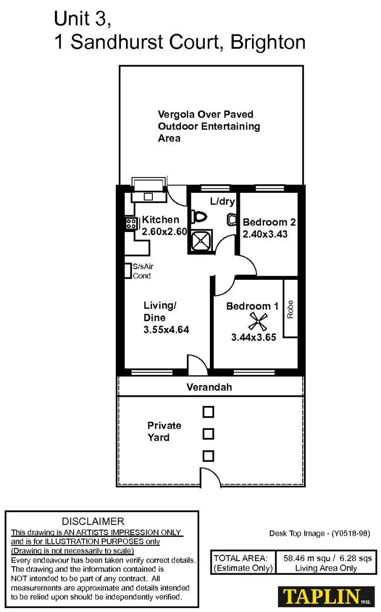 Floorplan of Homely unit listing, 3/1 Sandhurst Court, Brighton SA 5048