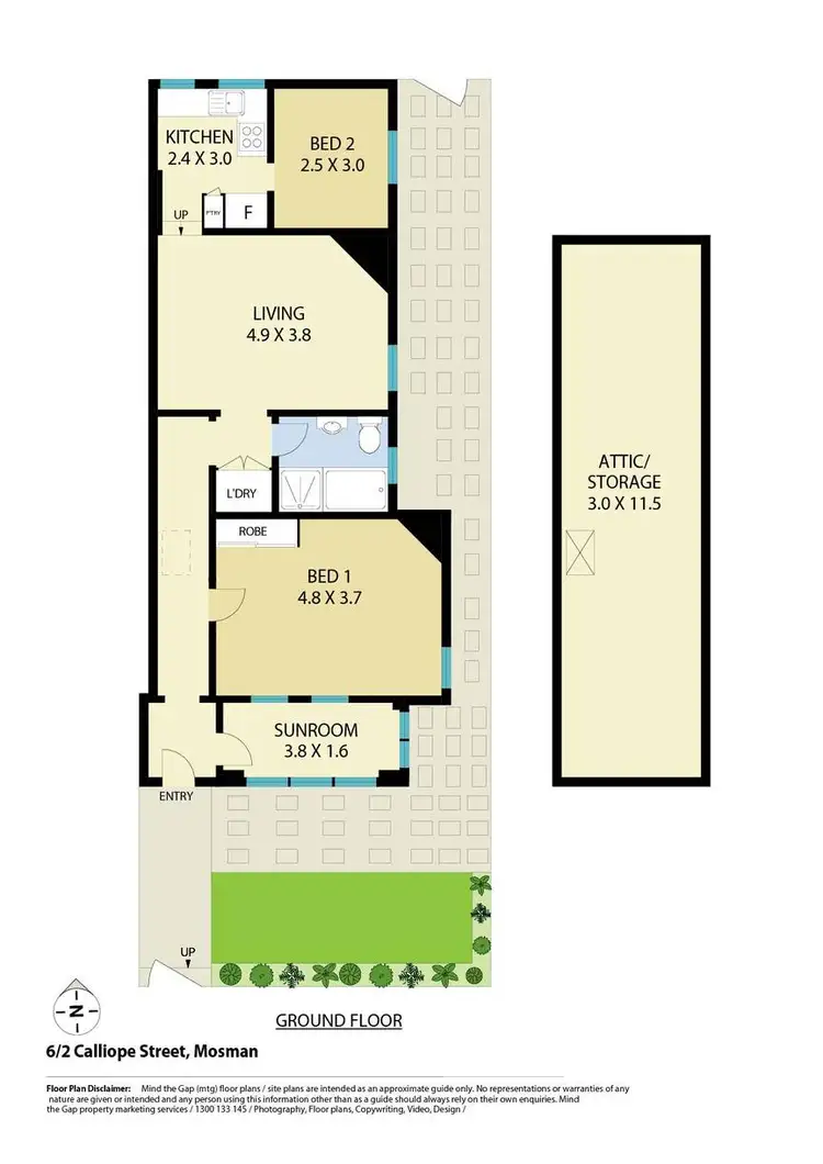 Floorplan of Homely unit listing, 6/2 Calliope Street, Mosman NSW 2088