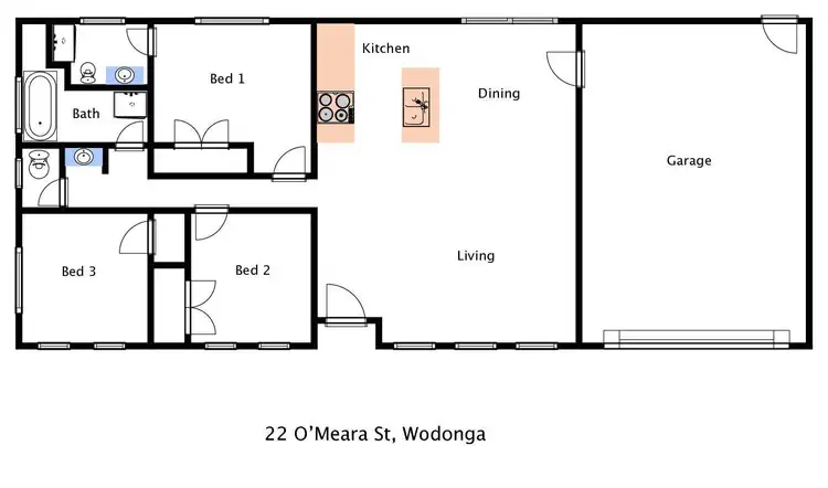 Floorplan of Homely house listing, 22 Omeara Street, Wodonga VIC 3690