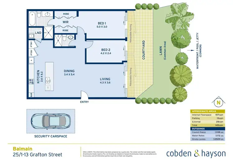 Floorplan of Homely apartment listing, 25/1-13 Grafton Street, Balmain NSW 2041