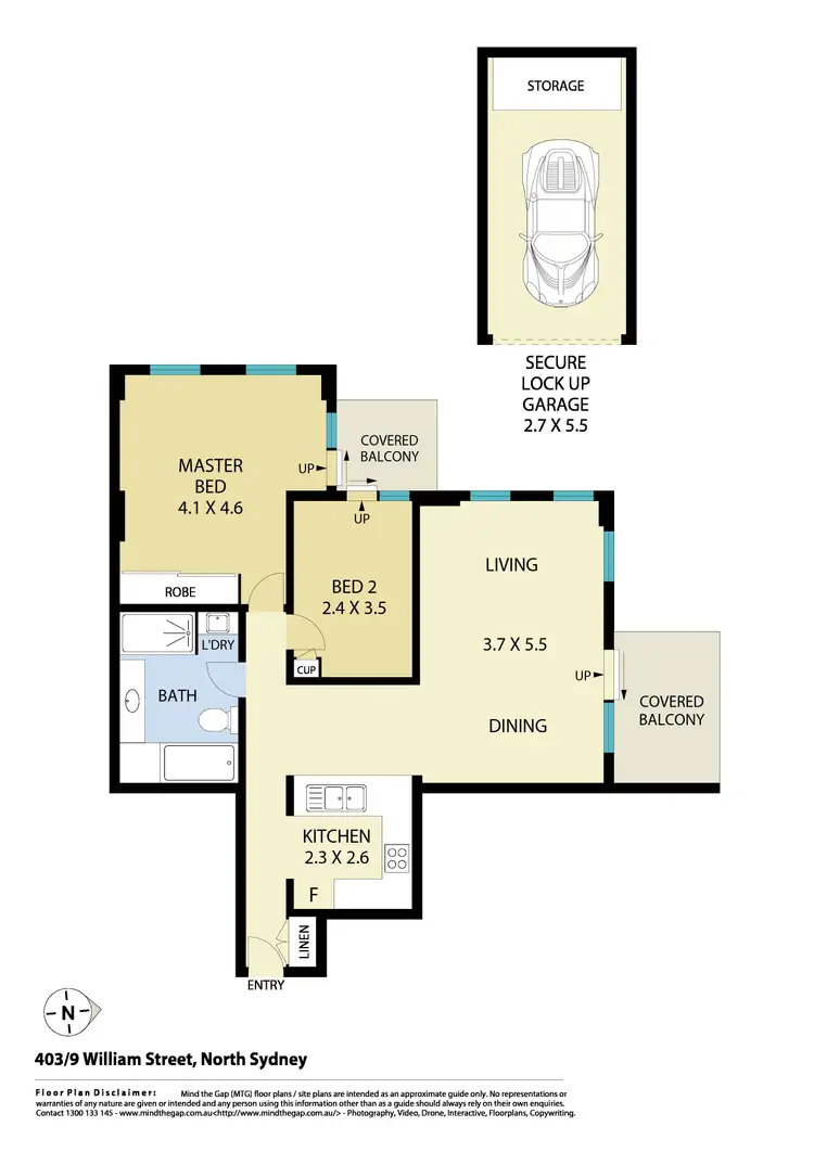Floorplan of Homely apartment listing, 403/9 William Street, North Sydney NSW 2060