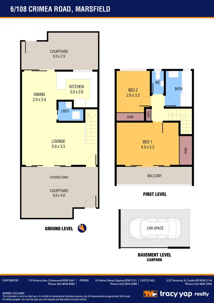 Floorplan of Homely townhouse listing, 6/108 Crimea Road, Marsfield NSW 2122