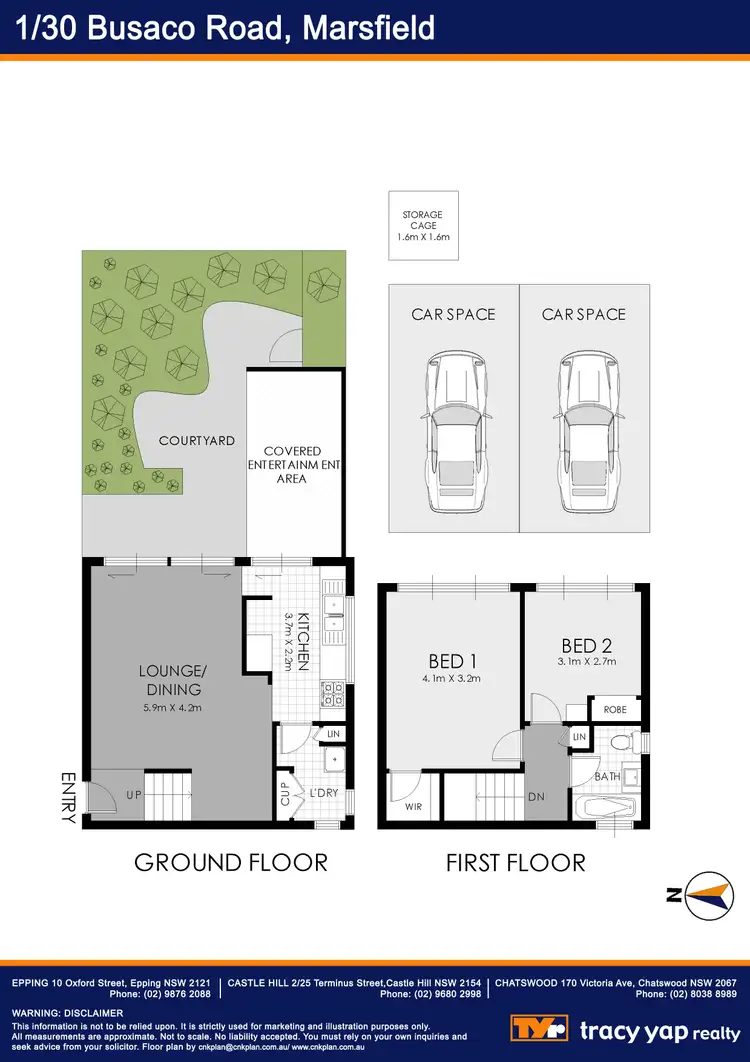 Floorplan of Homely townhouse listing, 1/30 Busaco Road, Marsfield NSW 2122
