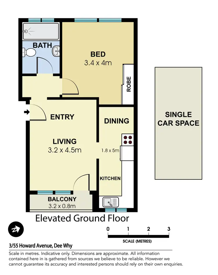 Floorplan of Homely unit listing, 3/55 Howard Avenue, Dee Why NSW 2099