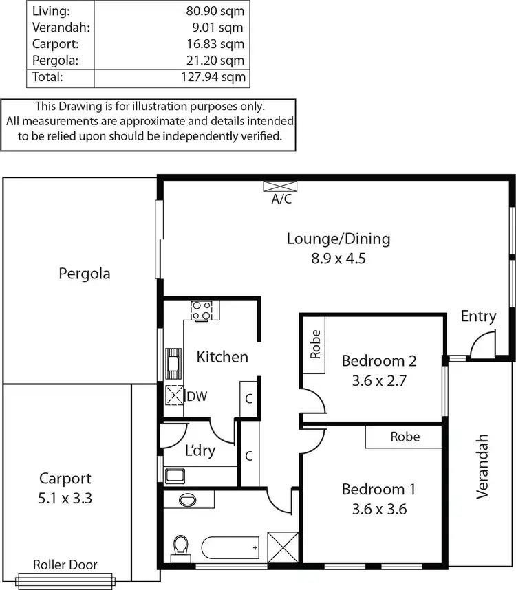 Floorplan of Homely unit listing, 1/41 Annesley Avenue, Trinity Gardens SA 5068