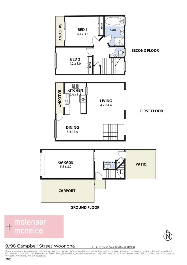Floorplan of Homely townhouse listing, 9/98 Campbell Street, Woonona NSW 2517