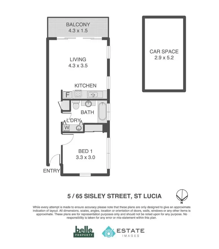Floorplan of Homely unit listing, 5/65 Sisley Street, St Lucia QLD 4067