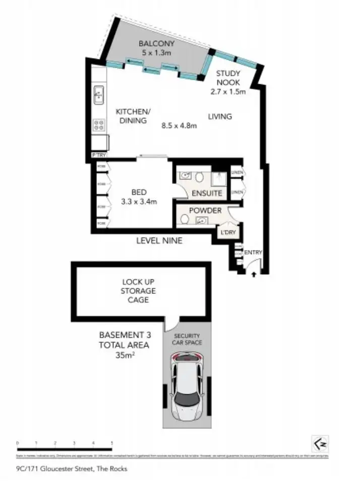 Floorplan of Homely apartment listing, 9C/171 Gloucester Street, Sydney NSW 2000