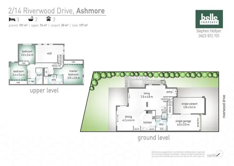 Floorplan of Homely semi-detached listing, 2/14 Riverwood Drive, Ashmore QLD 4214