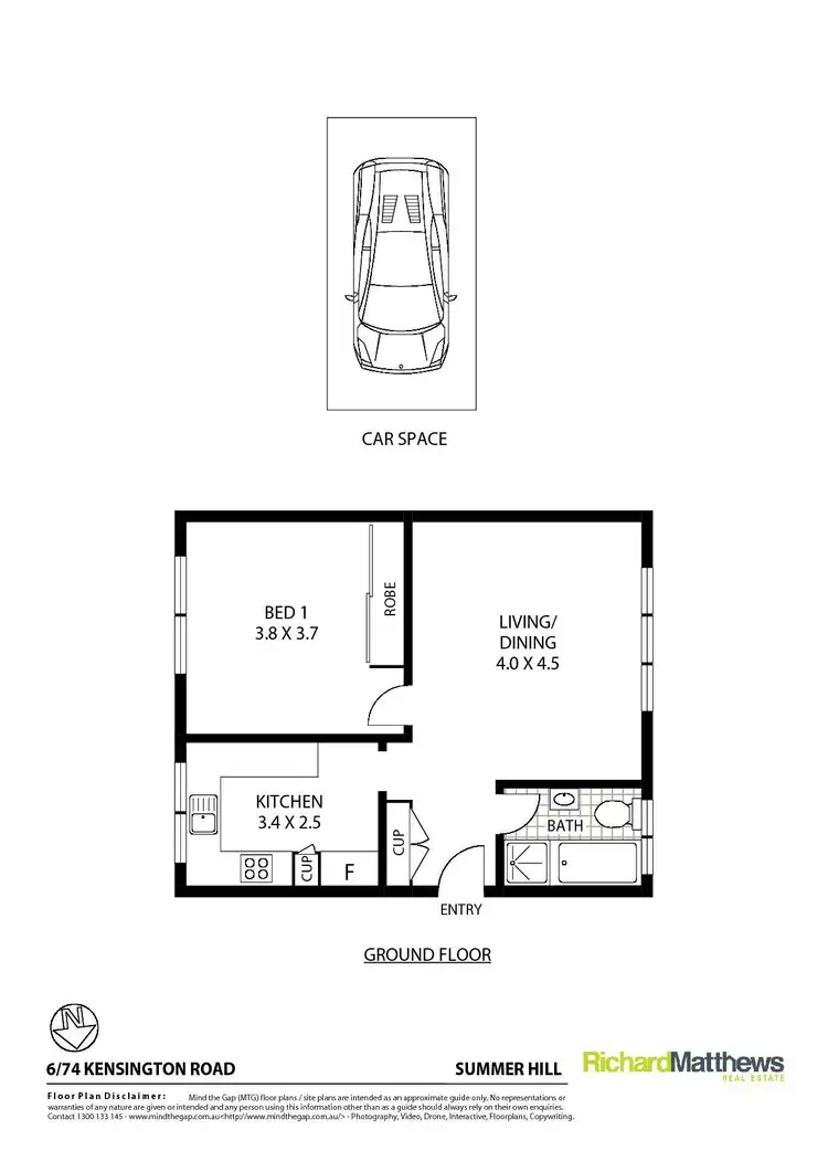 Floorplan of Homely apartment listing, 6/74 Kensington Road, Summer Hill NSW 2130